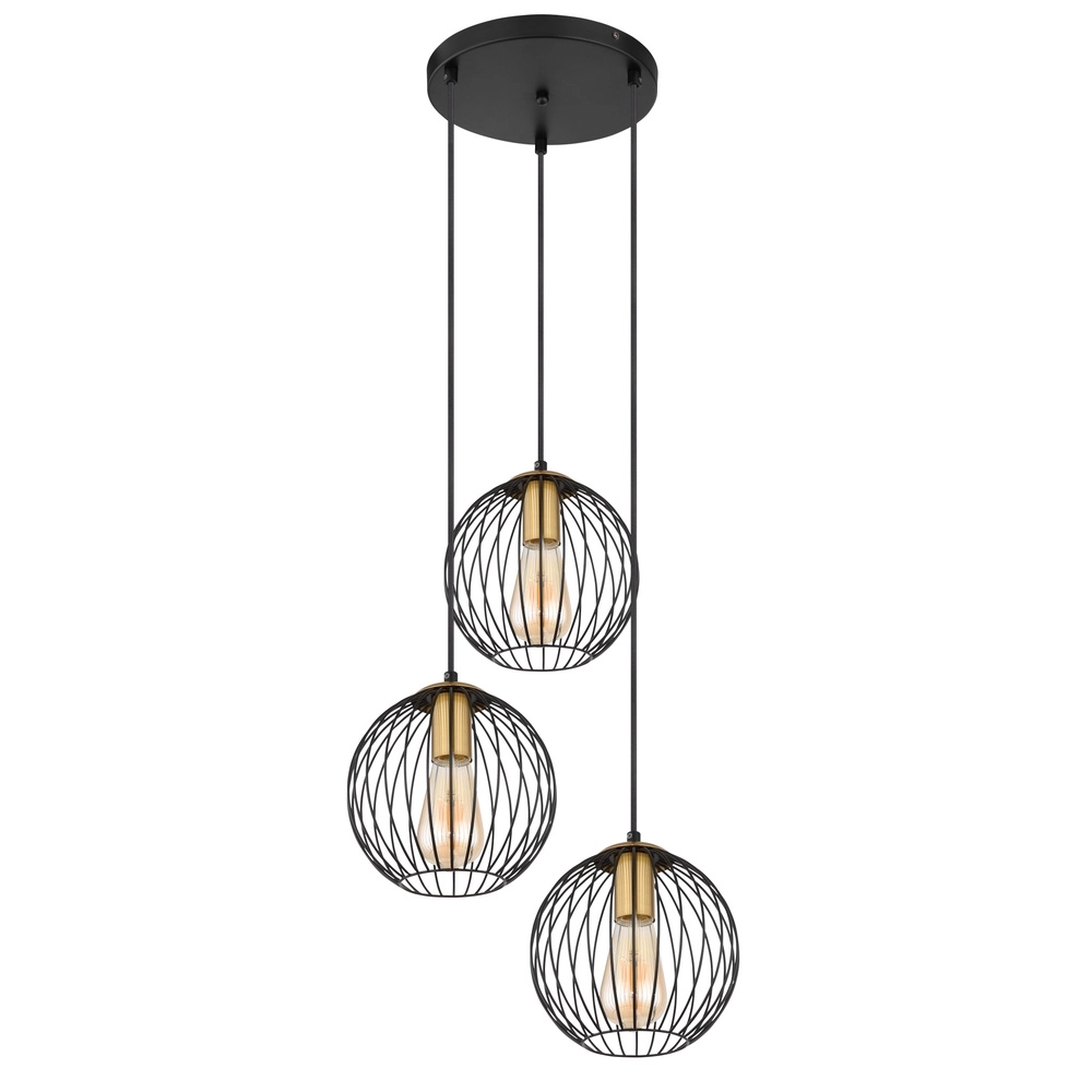 Zwarte draadlamp Eusebius design Globo 9007371419784
