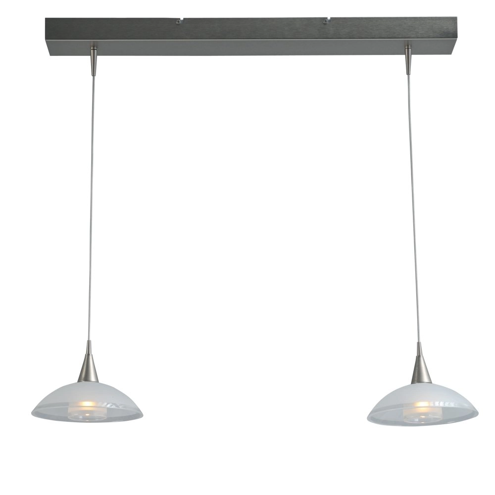 Design eettafel lamp Melani 2-lichts nikkel
