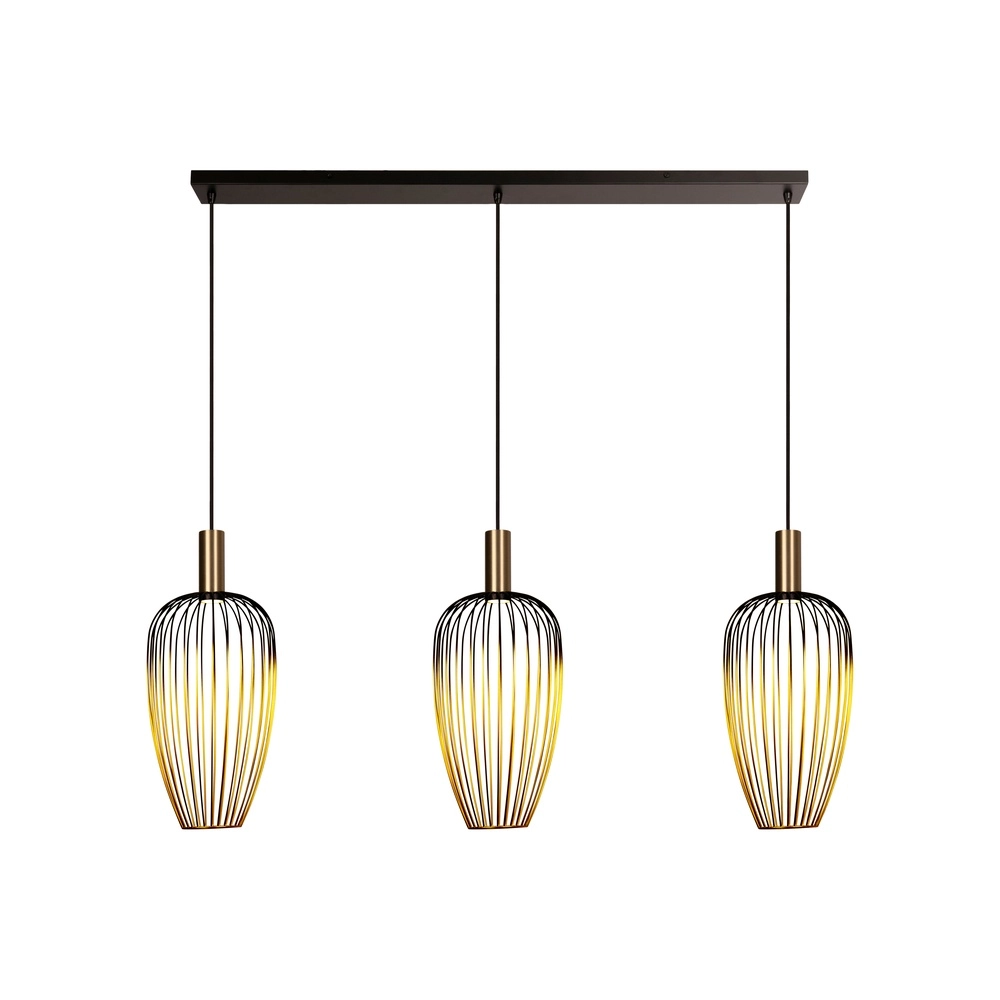 3-lichts draadlamp Aurelie goud