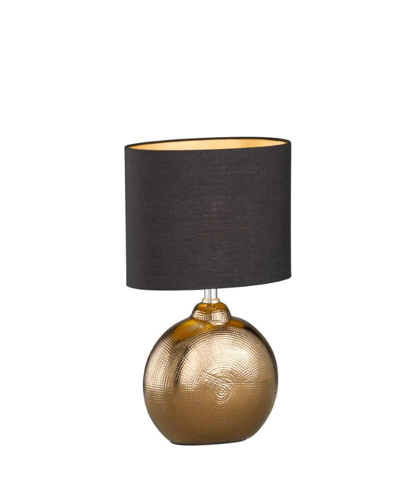 Schemerlamp goud met zwart Foro 36cm Fischer & Honsel 4003694505581