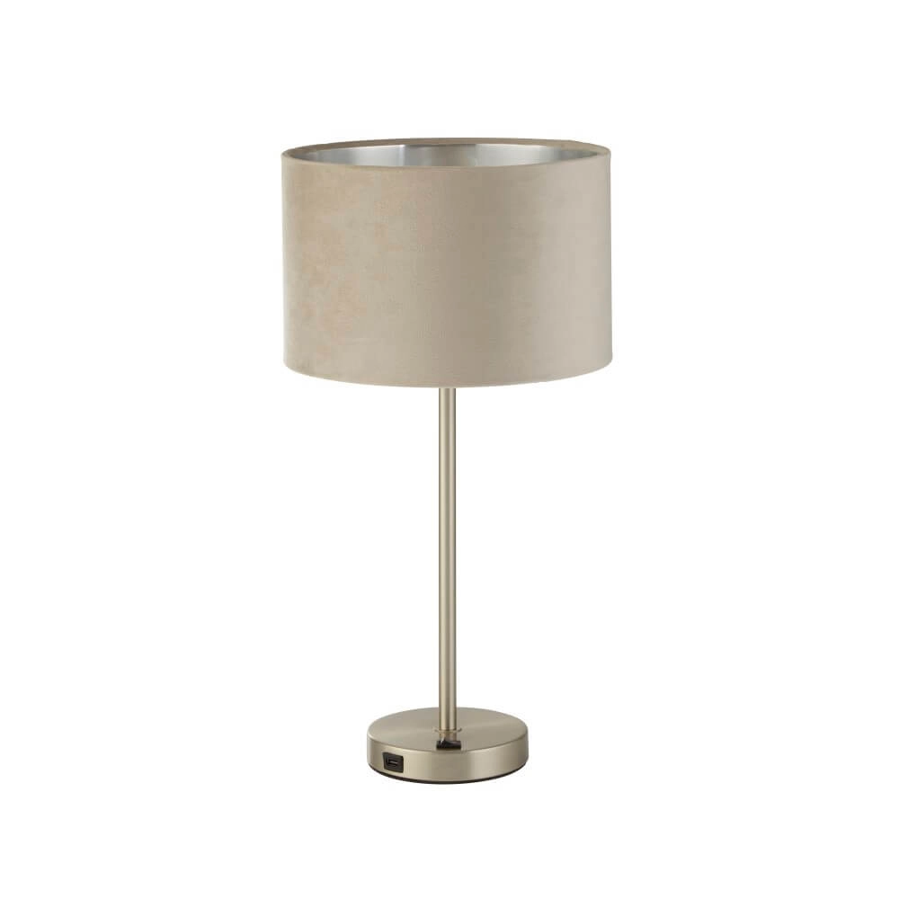 Leuke tafellamp Finn goud met creme