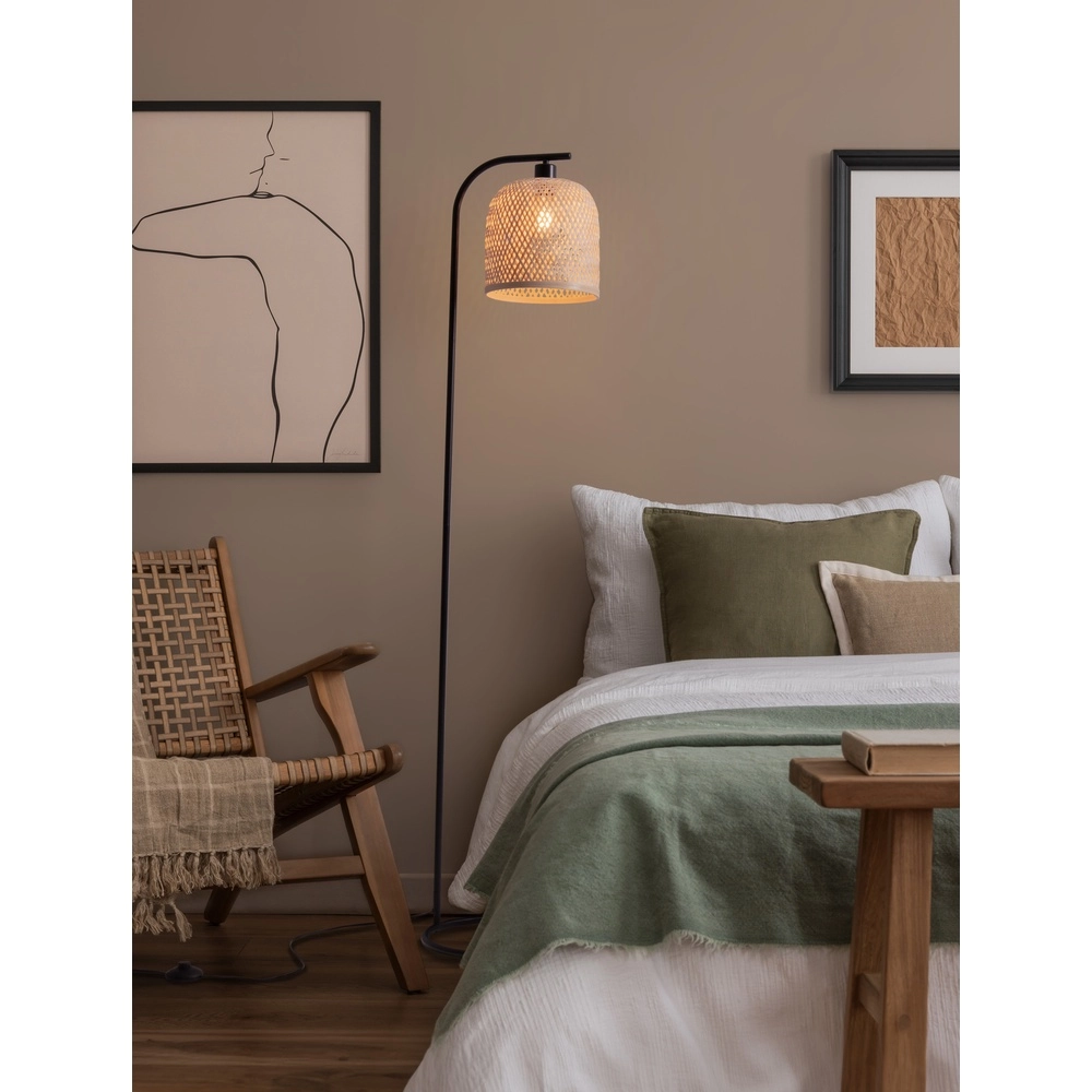 Vloerlamp Intra zwart met bamboe kapje Lyora 5212017454836