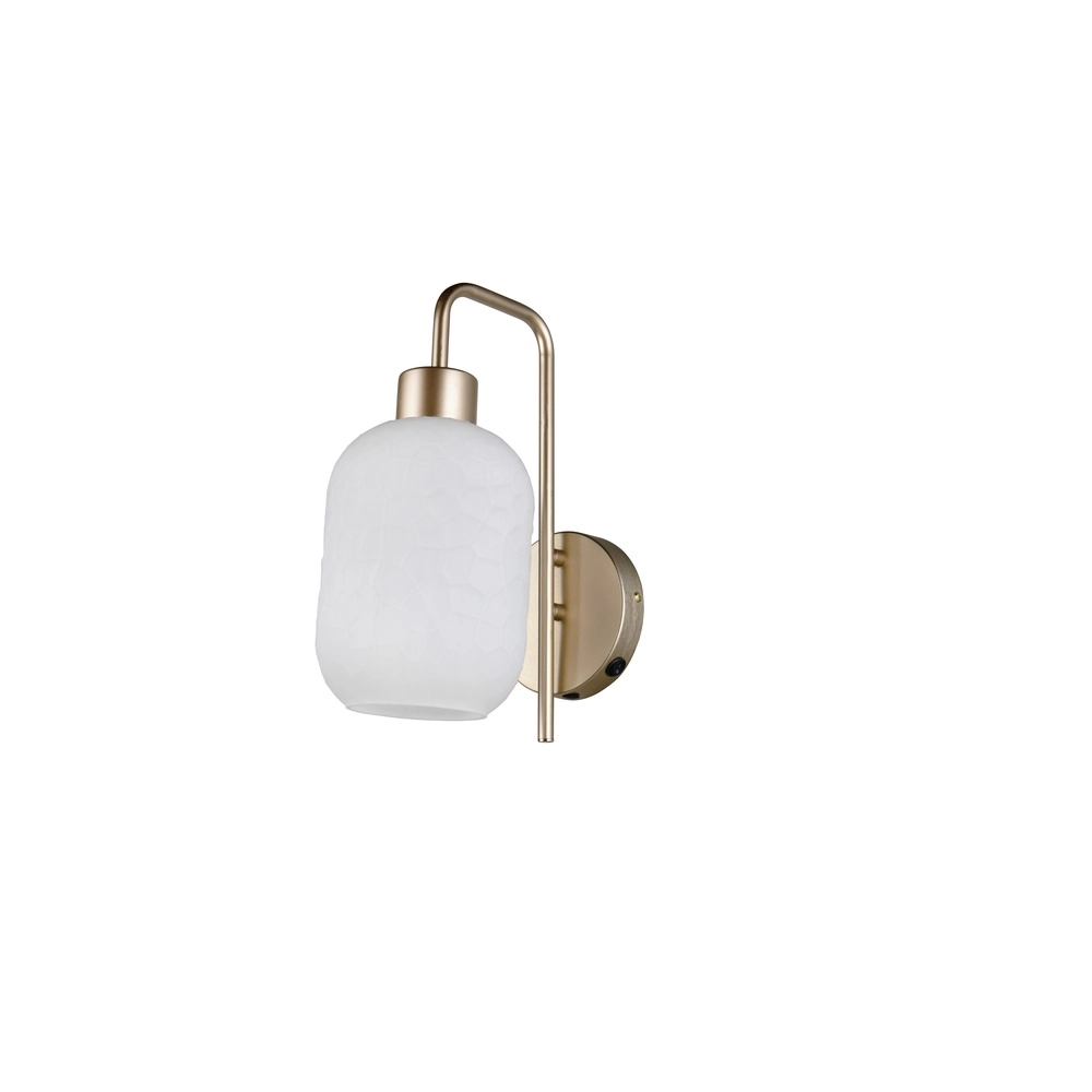Wandlamp Emelie goud met wit glas Trio 4017807724349