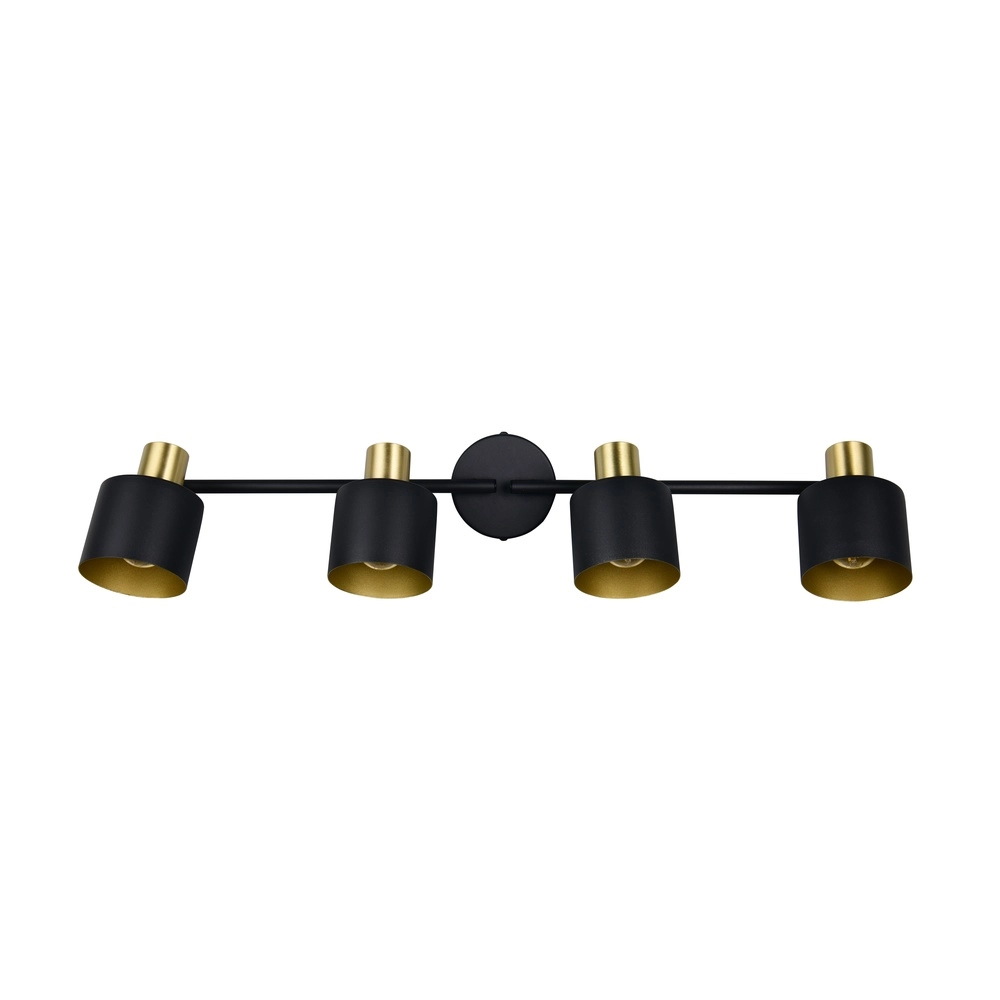 Plafondlamp Eva 4-lichts zwart met goud Trio 4017807654677
