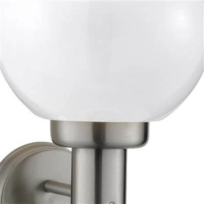 RVS muurlamp Orb met sensor Searchlight 5013874402974