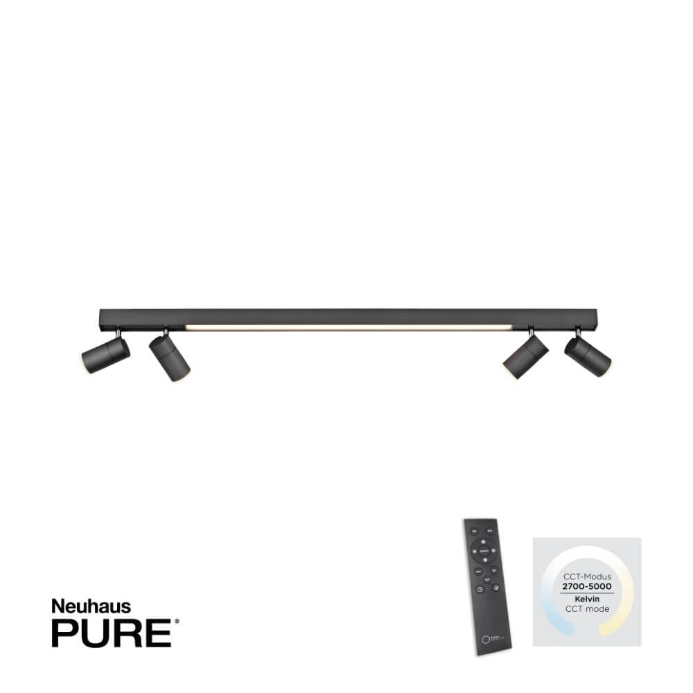 Strakke plafondlamp Pure Lines Spot antraciet Paul Neuhaus 4012248366349