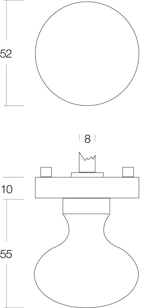Ronde knop Tondo nikkel mat Ø 5,3cm Intersteel 8714186144084
