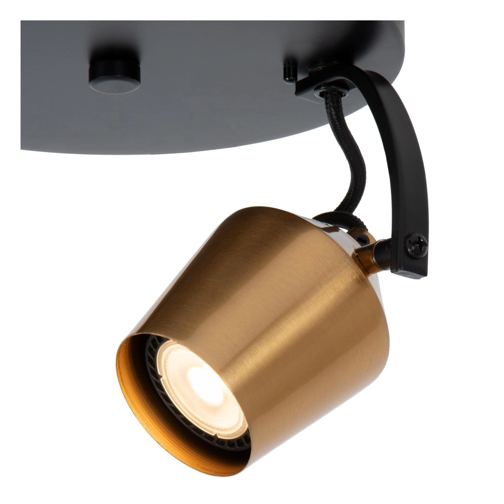 2-lichts plafondlamp Emile zwart met goud Lucide 5411212510082