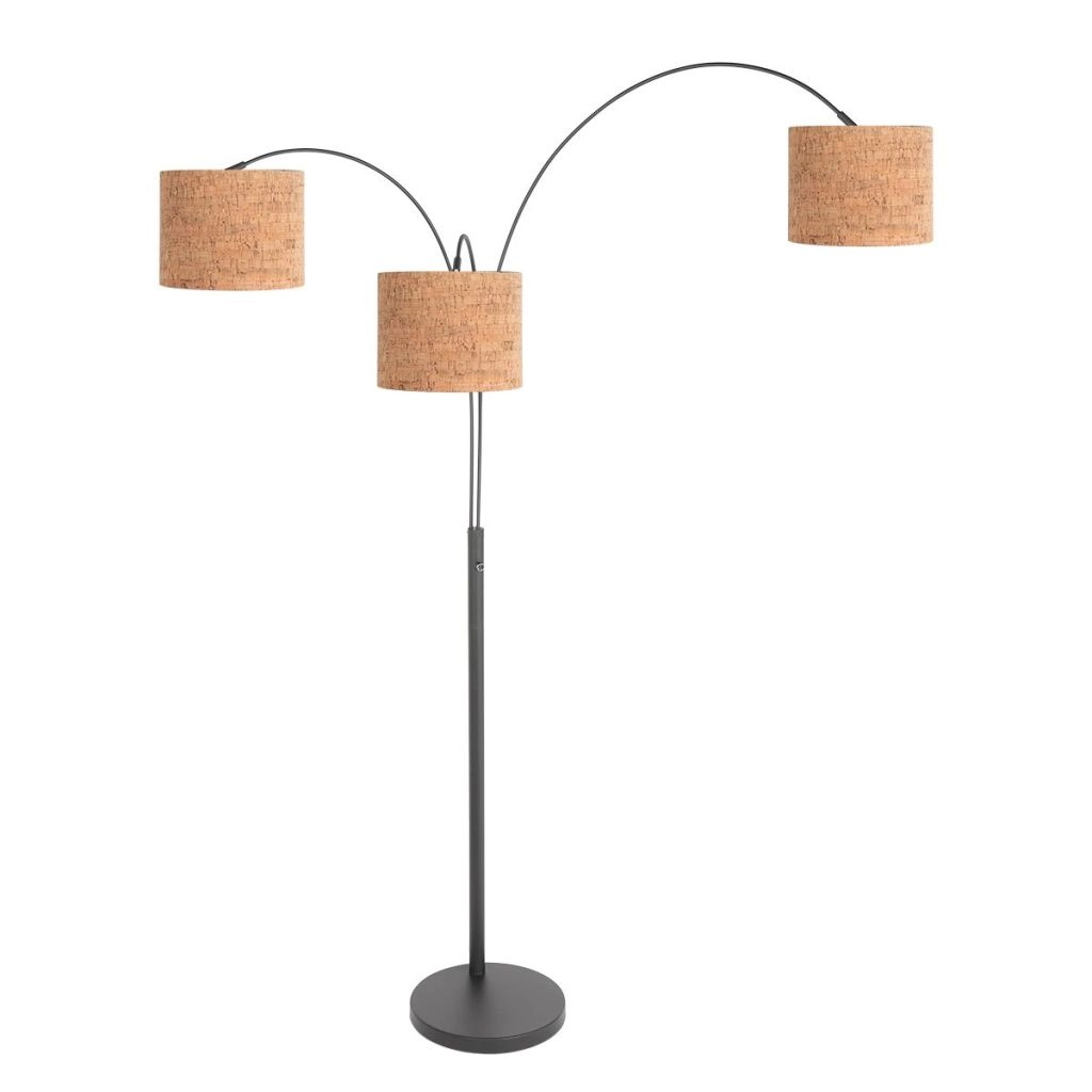 3-lichts vloerlamp Sparkled Light met kurk kappen Steinhauer 8712746180596