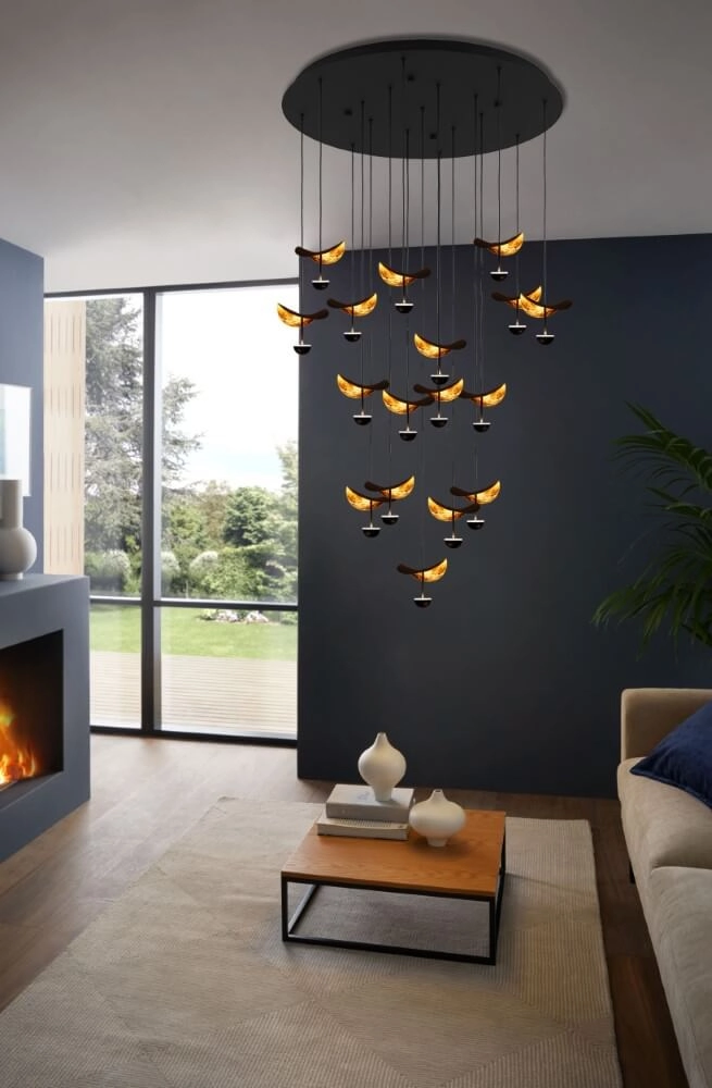 Zwart met goude hanglamp Dracera Stars of Light 9008606270552