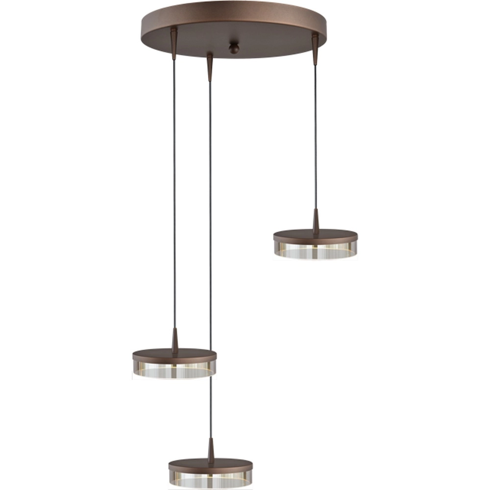 3-lichts hanglamp Imperia Ø 35cm cacao bruin