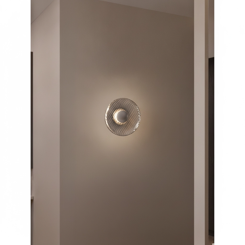 Wandlamp Lavina zilvergrijs met smoke glas Ø 25cm