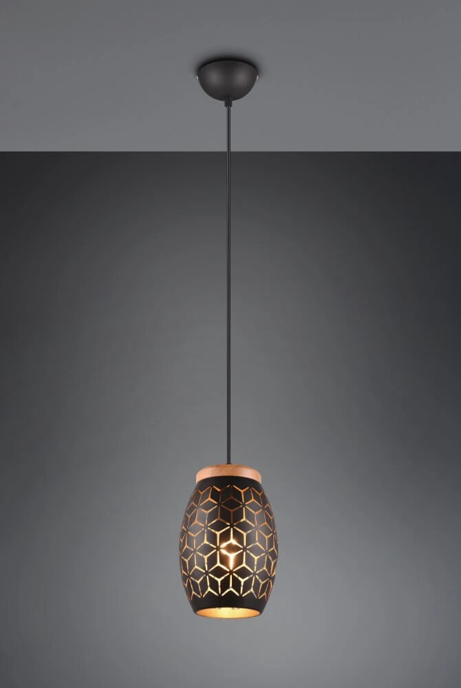 Zwart goude hanglamp Bidar design Trio 4017807574883
