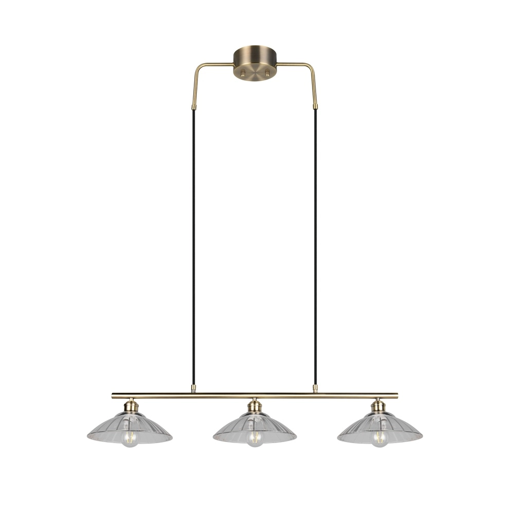 Klassieke hanglamp Eluna 3-lichts oud messing Trio 4017807682526