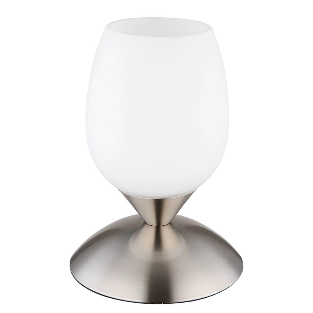 Tafellamp Kuwaita nikkel met wit glas Globo 9007371446988