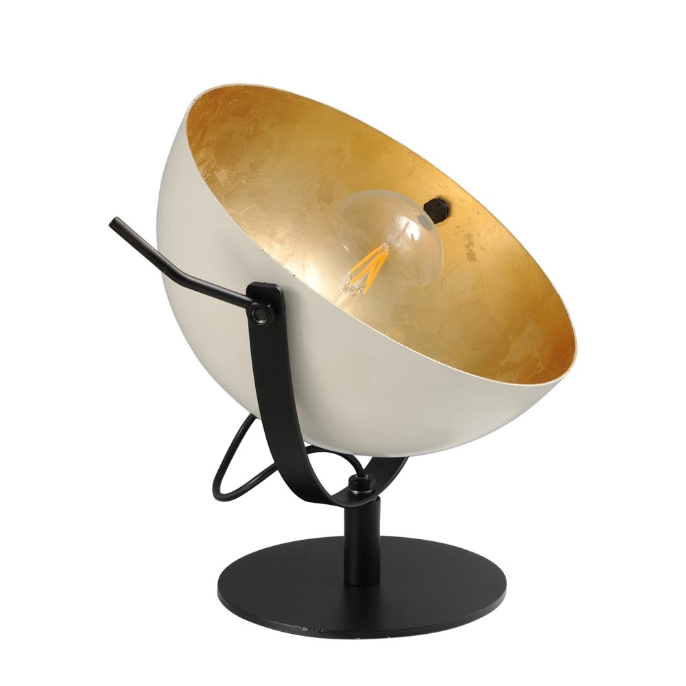 Stoere Industria Uplighter 30cm wit met oudgoud