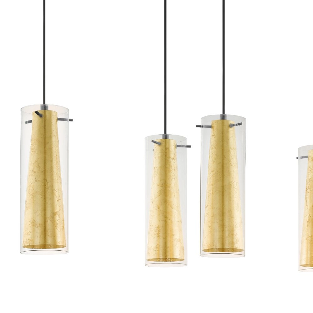 Eetkamer hanglamp Pinto Gold 4-lichts zwart met goud Eglo 9002759976538