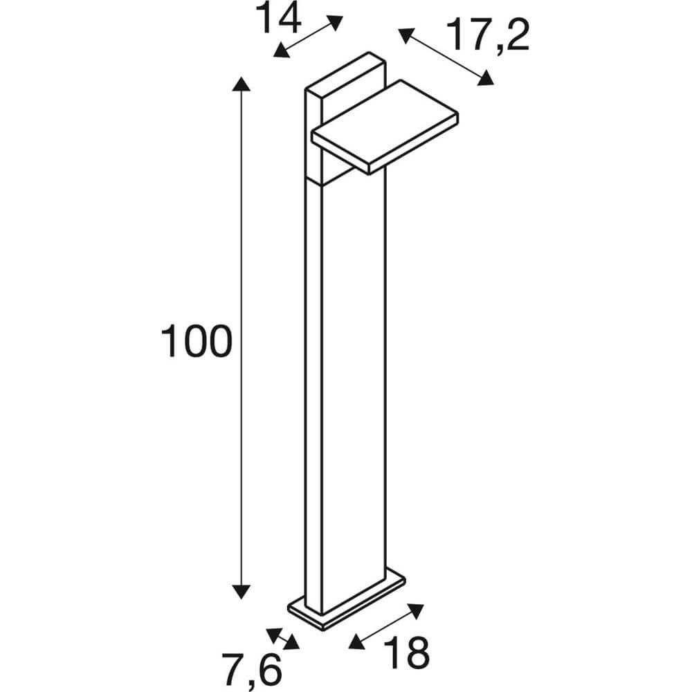 Design tuinlamp Abridor Pole 100 100cm hybrid antraciet SLV 4024163298551