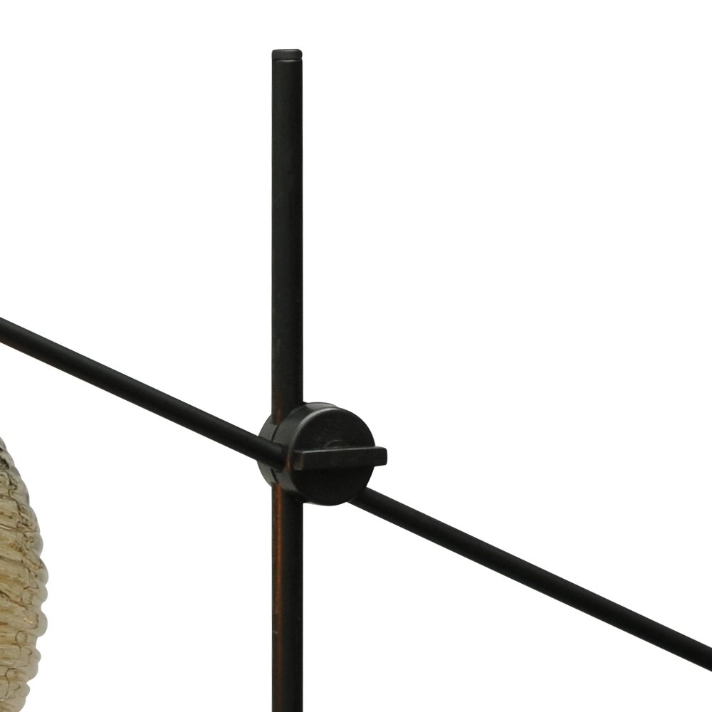 Verstelbare tafellamp Quinto Smoke met gestreept glas Masterlight 8718121216577