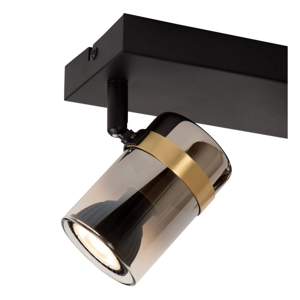 Plafondspot Upton 2-lichts zwart Lucide 5411212570024