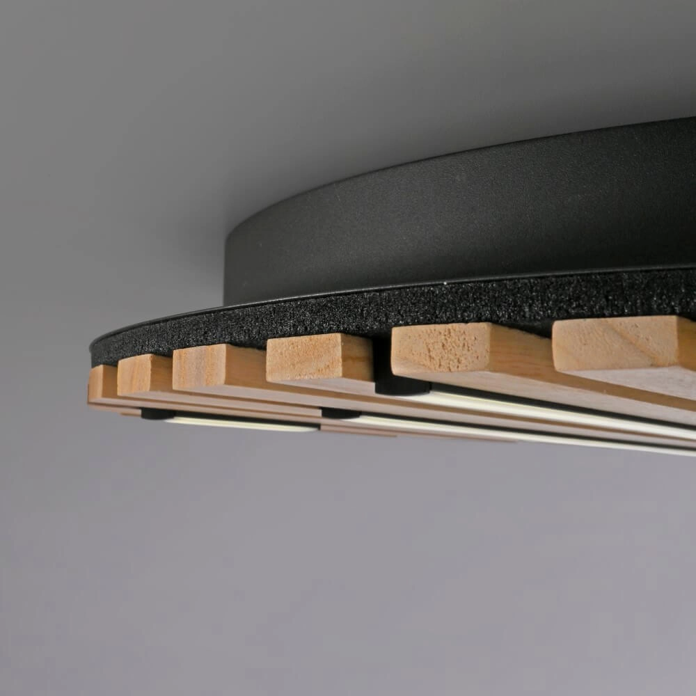 Ronde plafondlamp Q-Akustik Ø 60cm hout Paul Neuhaus 4012248385364