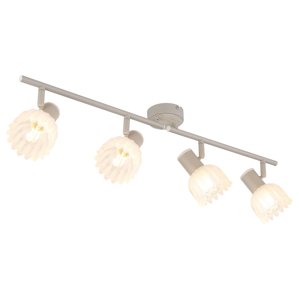 4-lichts plafondspot Planta zand bruin