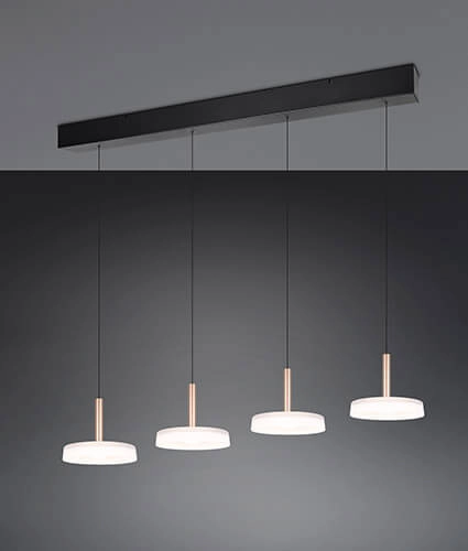 4-lichts led hanglamp Celeste wit glas Trio 4017807627404