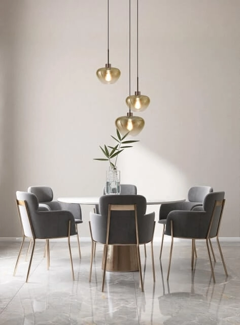 3-lichts hanglamp Genua bruin met 2x goud glas Ø 24cm en 1x Ø 29cm Masterlight 8718121357072