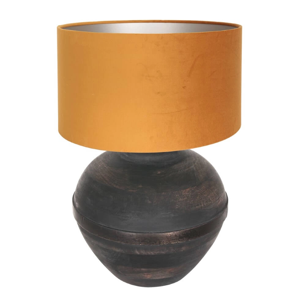 Chique schemerlamp Lyons B met gouden velours kap Chique schemerlamp Lyons B met gouden velours kap