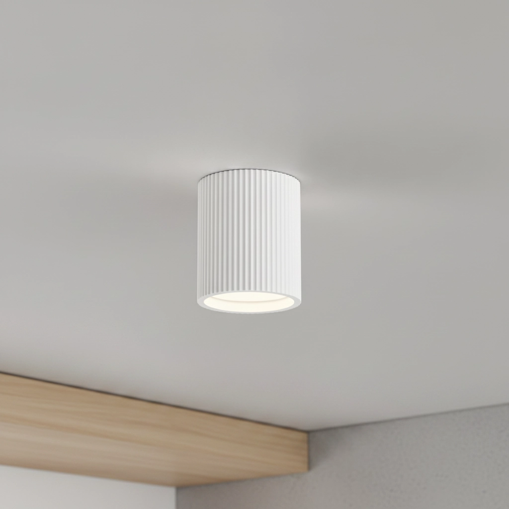 Overschilderbare plafondlamp Toulouse ribbels