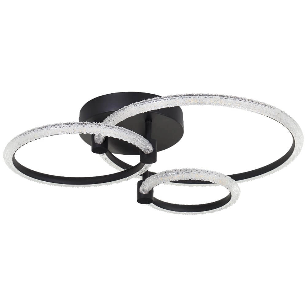 Ronde plafondlamp Aydin zwart Brilliant 4004353442087