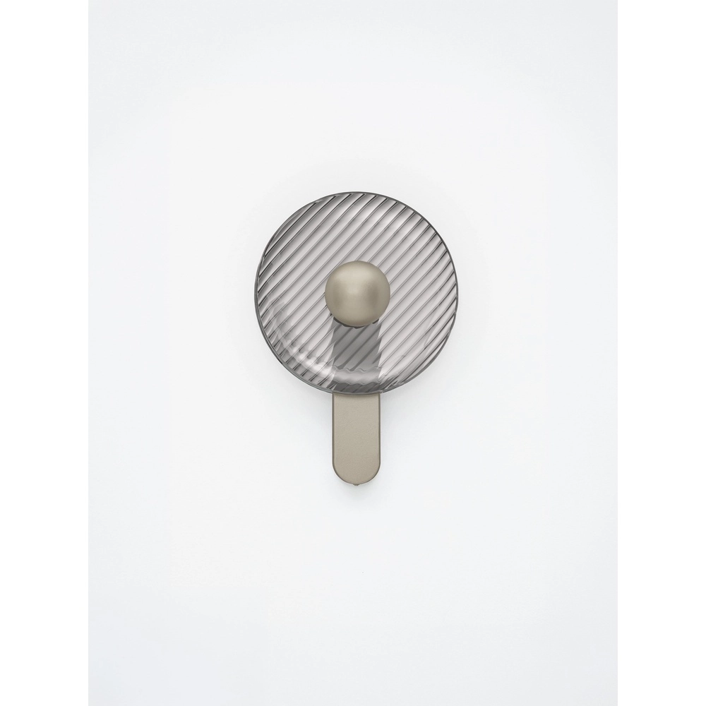 Design wandlamp Lavina zilvergrijs met smoke glas Ø 25cm Lyora 5212063501409