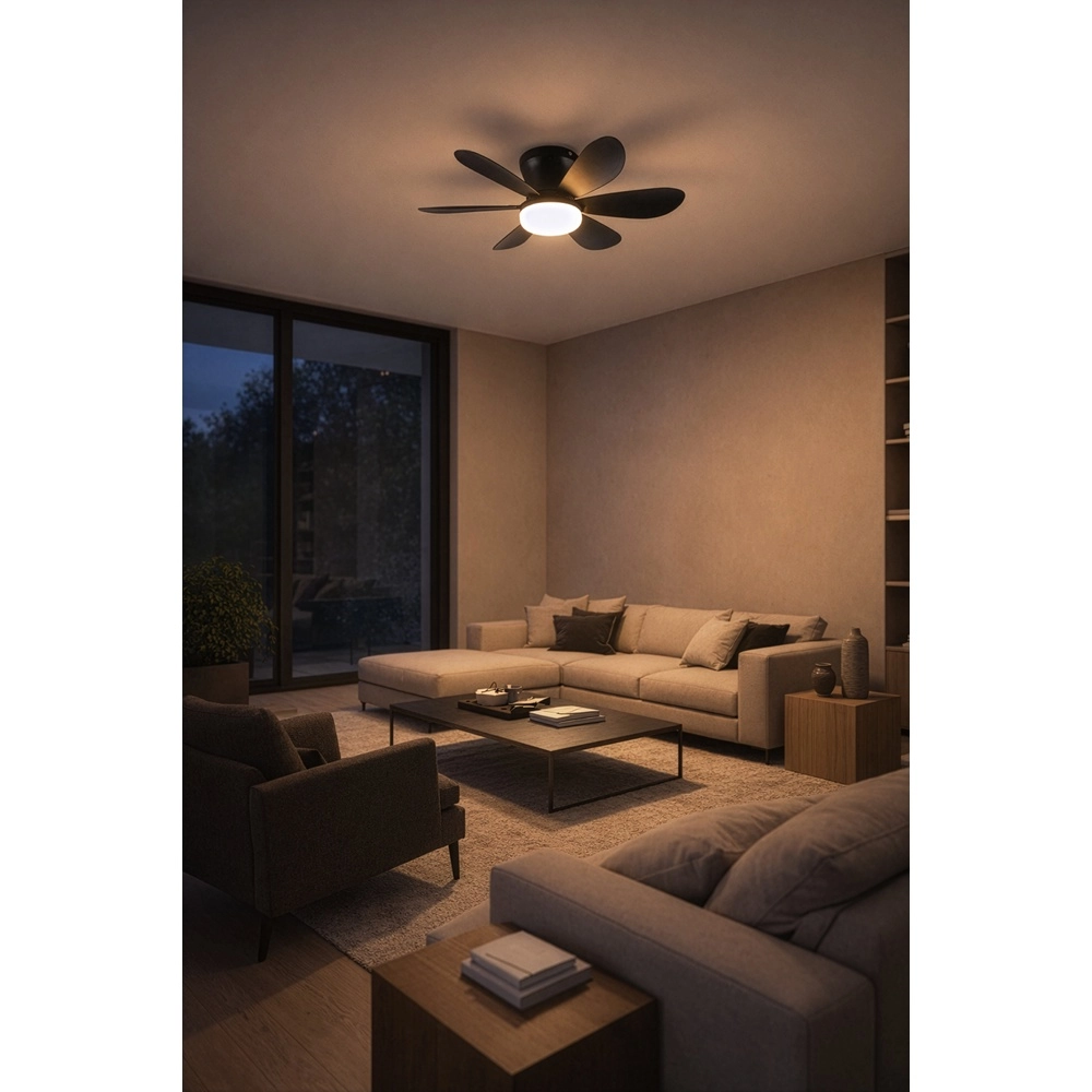 Zwarte ventilator Lund plafond Trio 4017807643732