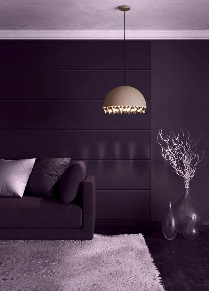 Mokka hanglamp met kristal Gaetano 2 Ø 45cm Stars of Light 9002759399481