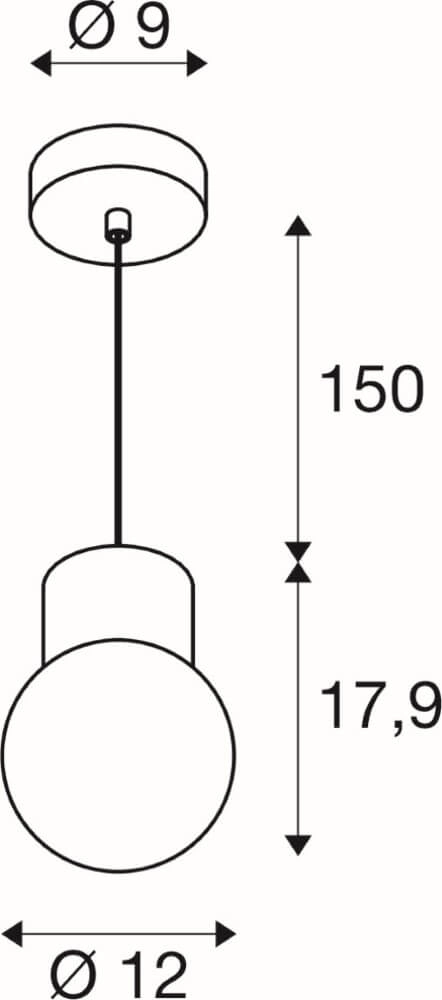 Pendel hanglamp Varyt Wit - Ø 12cm SLV 4024163289245