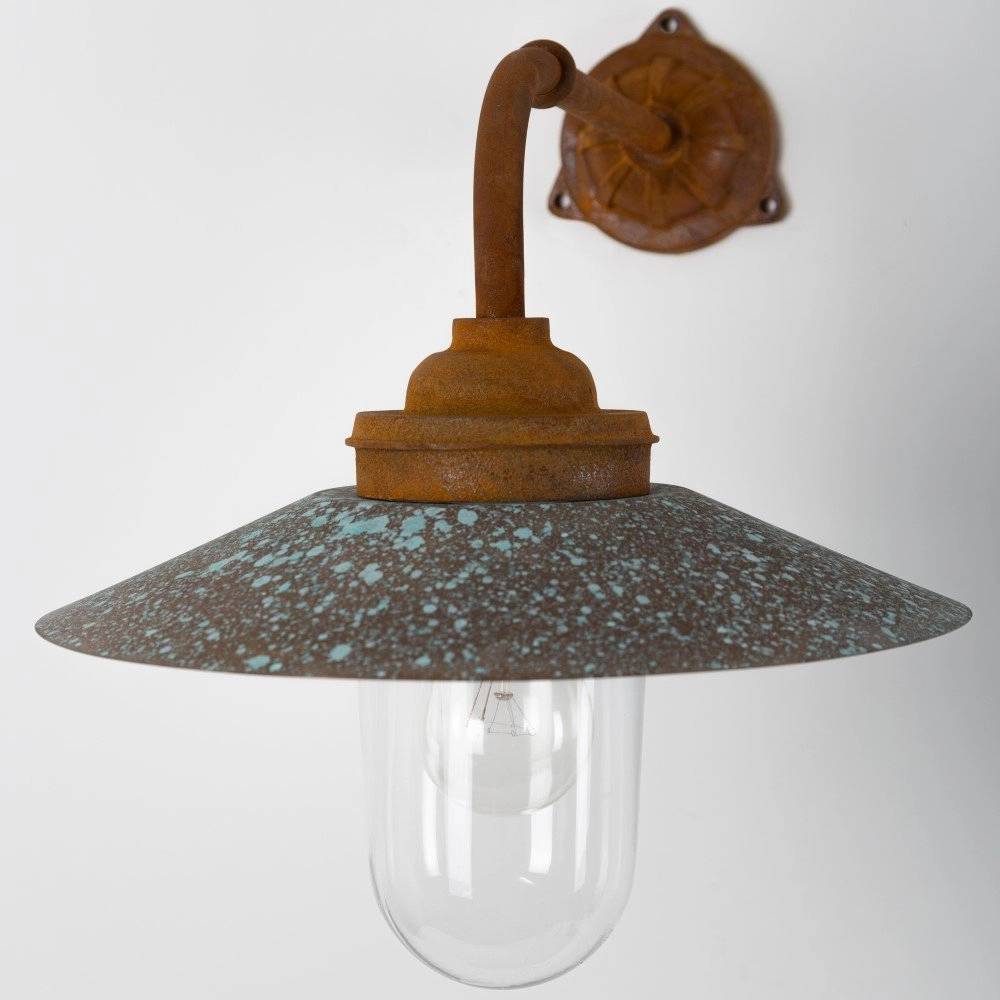 Gietijzeren muurlamp Provence roestbruin met koper KS Verlichting 8714732758307