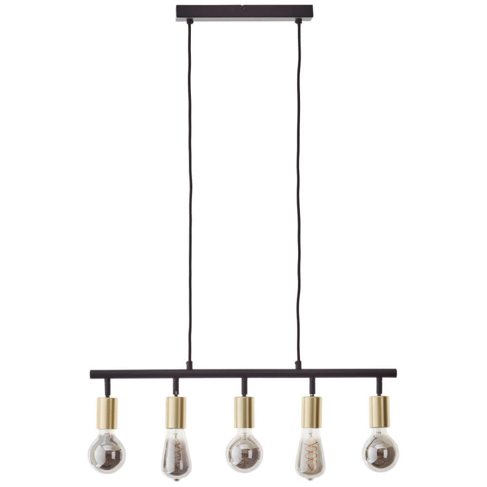 5-lichts hanglamp Tiffany zwart met goud Brilliant 4004353406416