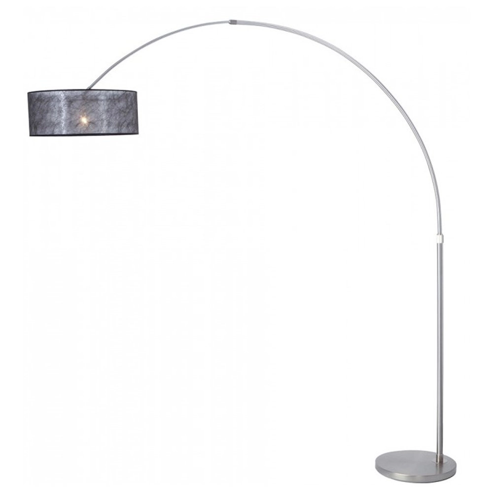 Booglamp Stresa RVS met zwart sizoflor kap Booglamp Stresa RVS met zwart sizoflor kap