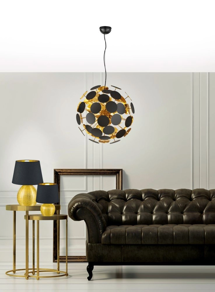 Hanglamp Discalgo 54cm zwart met goud Trio 4017807330953