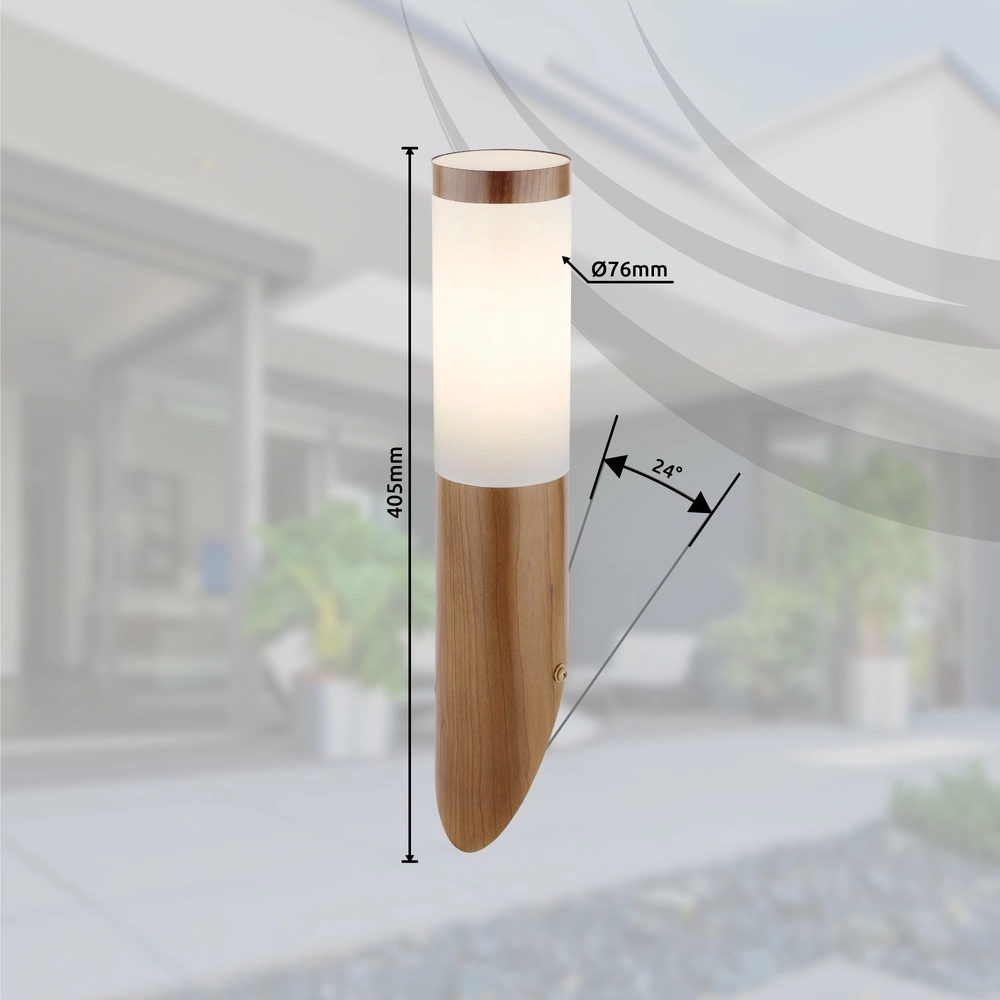 Buitenlamp Boston hout met wit Globo 9007371420131