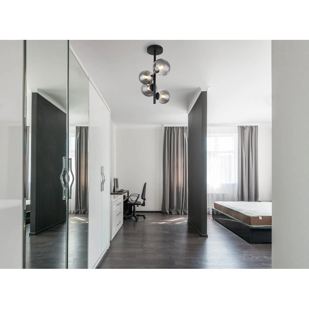 Zwarte plafondlamp Riha 4-lichts Globo 9007371434244