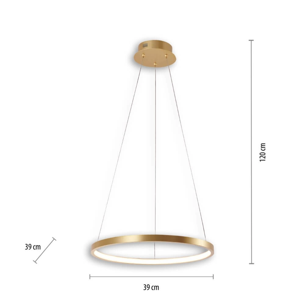 Ronde hanglamp Circle goud Ø 39cm Just Light 4043689960391
