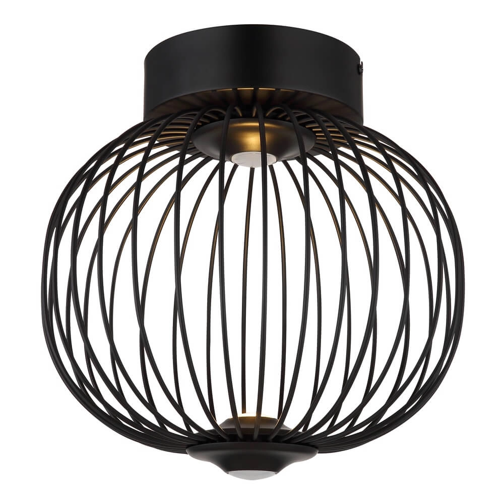 Zwarte plafondlamp Galway enkel kooi Ø 30cm Globo 9007371465330