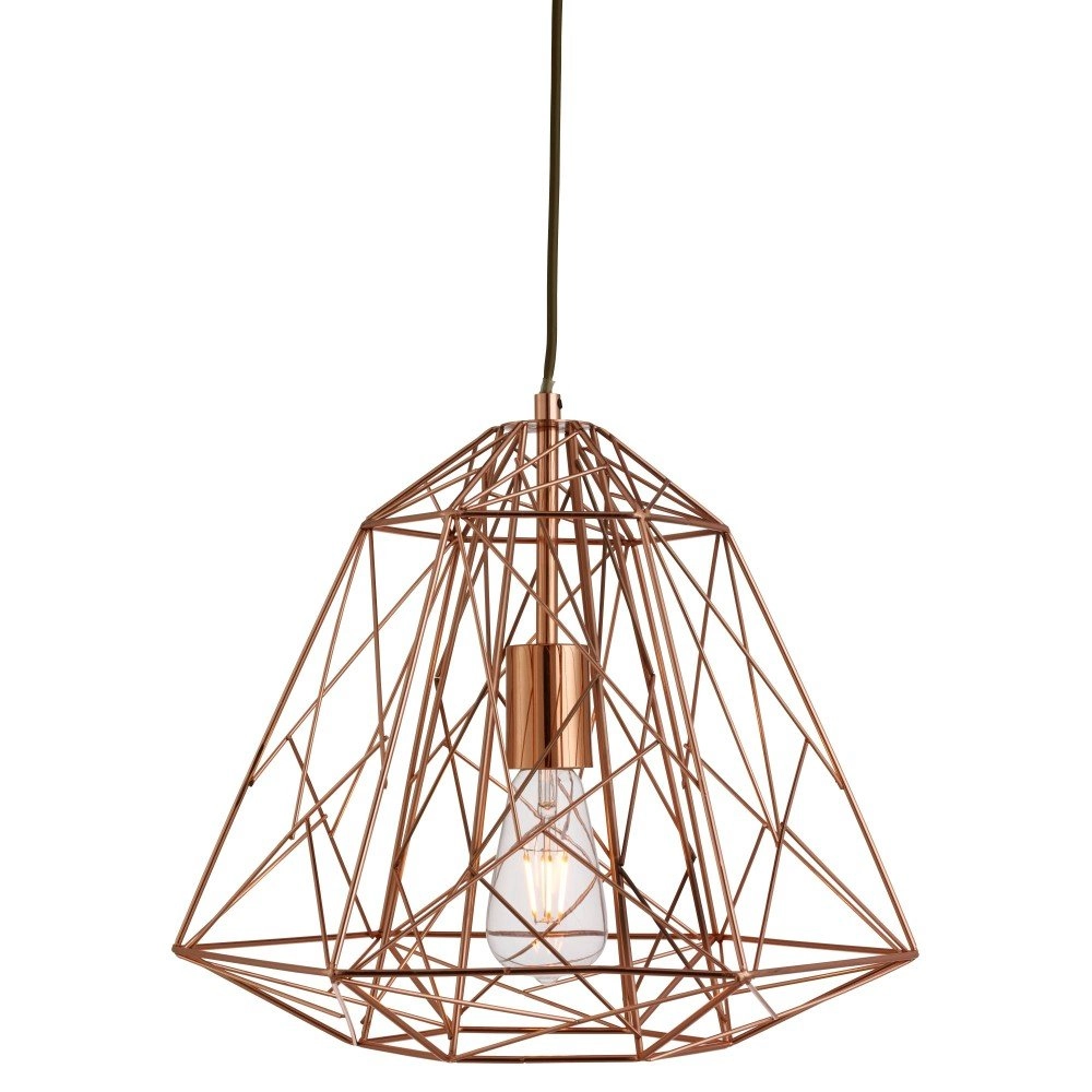 Koperen draadlamp Geometric Cage Ø 39cm Koperen draadlamp Geometric Cage Ø 39cm
