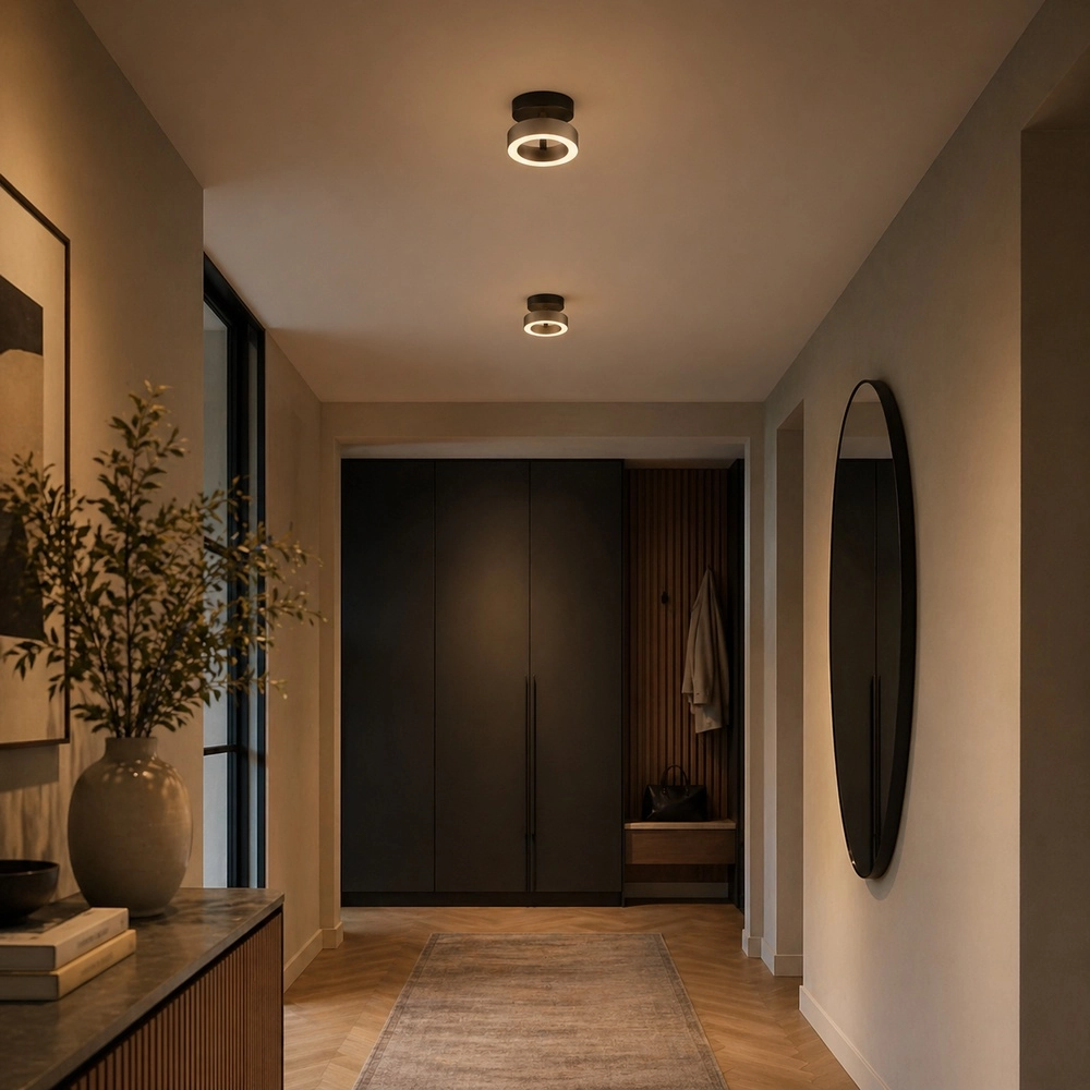 Plafondlamp Axion zwart met bruin Brilliant 4004353477157
