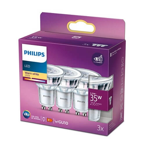 3,5W - GU10 - 2700K - 255 lumen set van 3