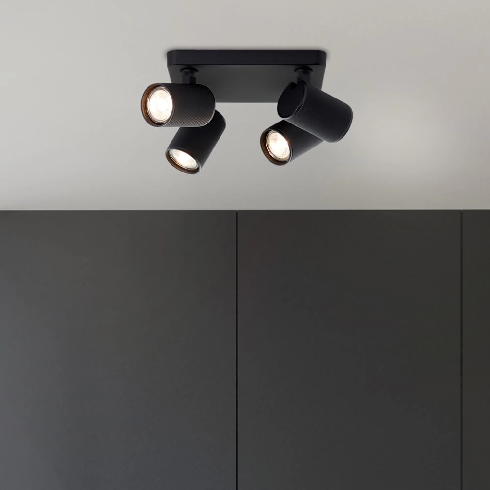 Vierkante opbouwspot Marty zwart Brilliant 4004353424427