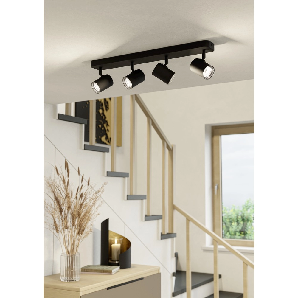 Opbouwspot 4-lichts Consuma 1 zwart Eglo 9008606397327