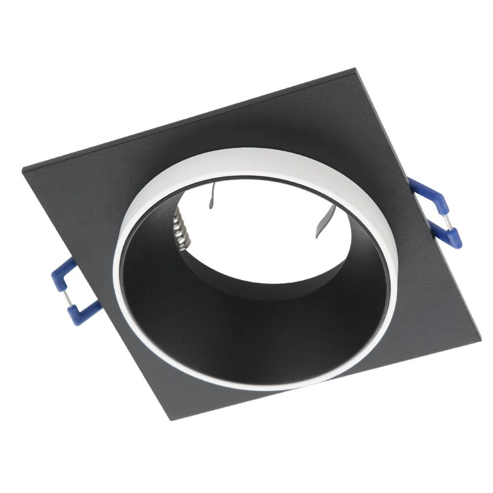 Zwarte inbouwspot Carosso met witte ring
