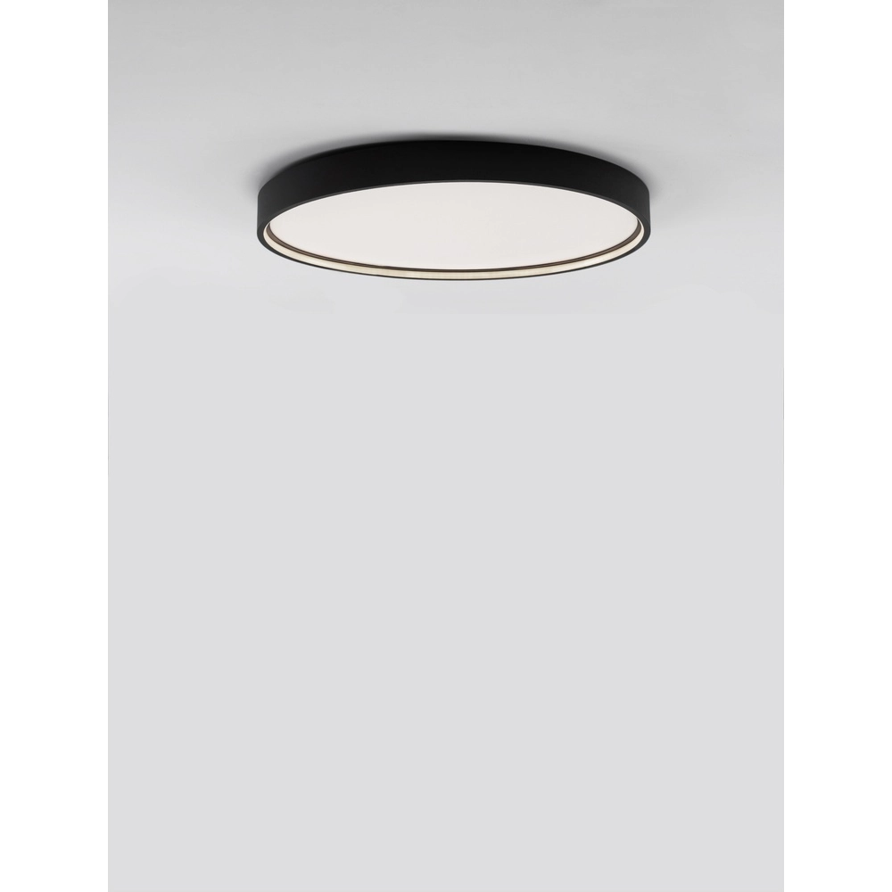 Ronde plafondlamp Olaf zwart Ø 60cm Lyora 5212017431783